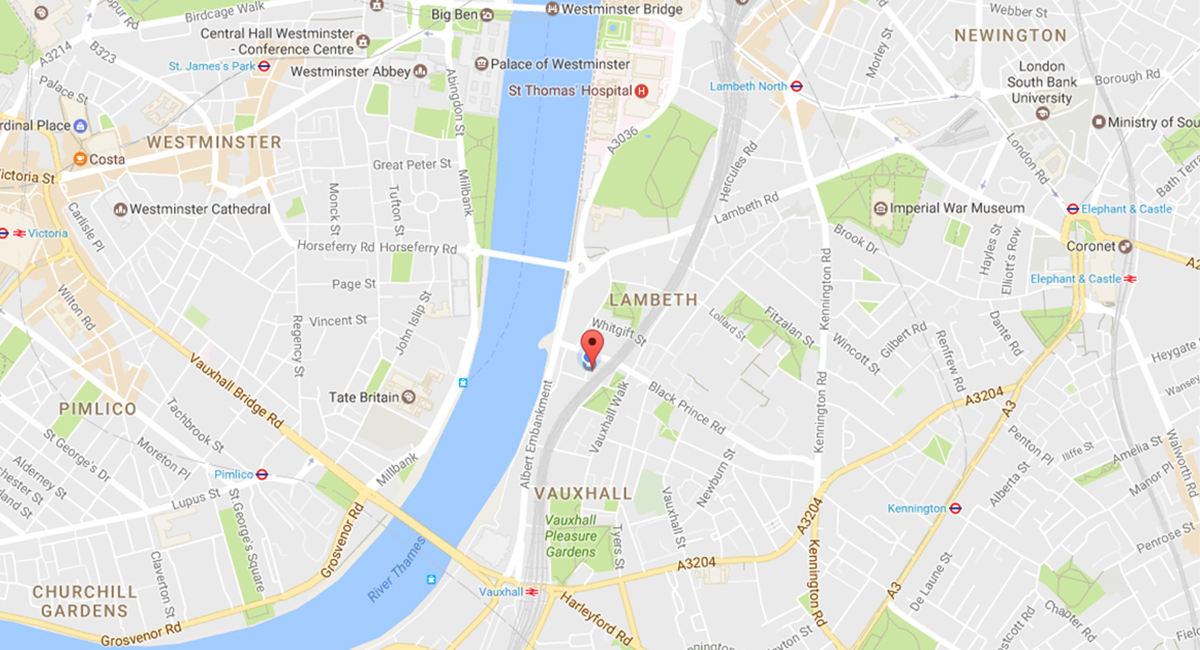 Map of office in Vauxhall