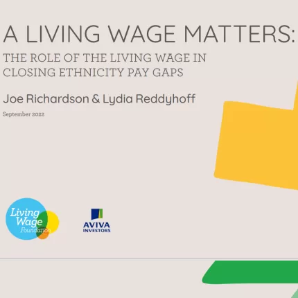 Living Wage Matters report cover