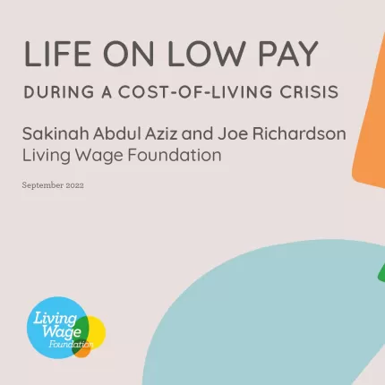 Life on Low pay report cover