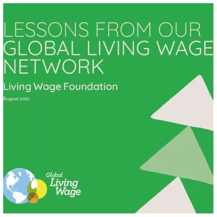 Report cover - Lessons from our Global Living Wage Network