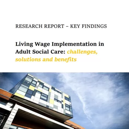 Living Wage Implementation in Social Care report cover