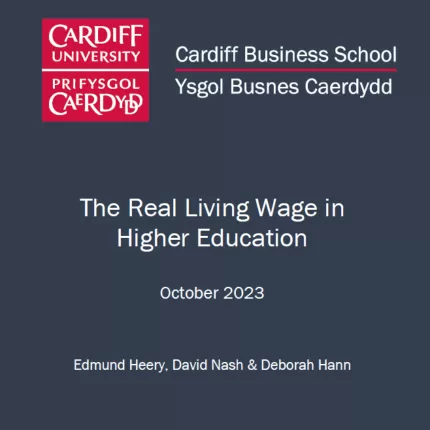 The real Living Wage in Higher Education report front cover