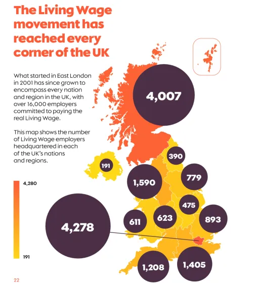 The Living Wage movement has reached every corner of the UK