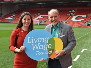 Liverpool FC with Living Wage logo