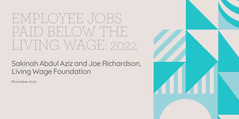 Report cover - Employee jobs paid below the Living Wage 2022